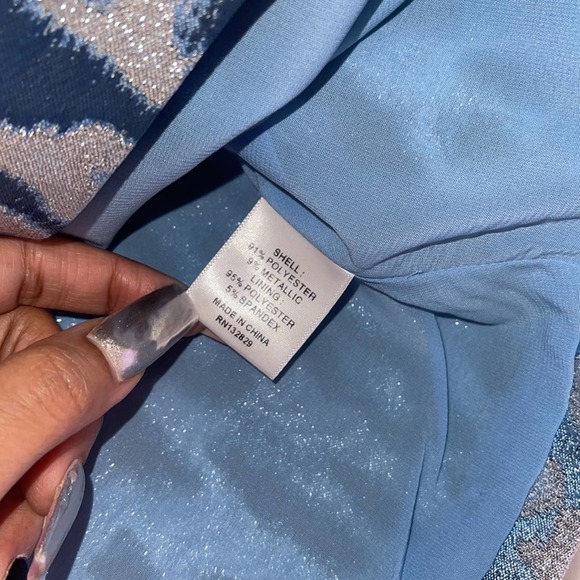 NBD Eris One Shoulder Top in Blue & Silver - Picture 10 of 10